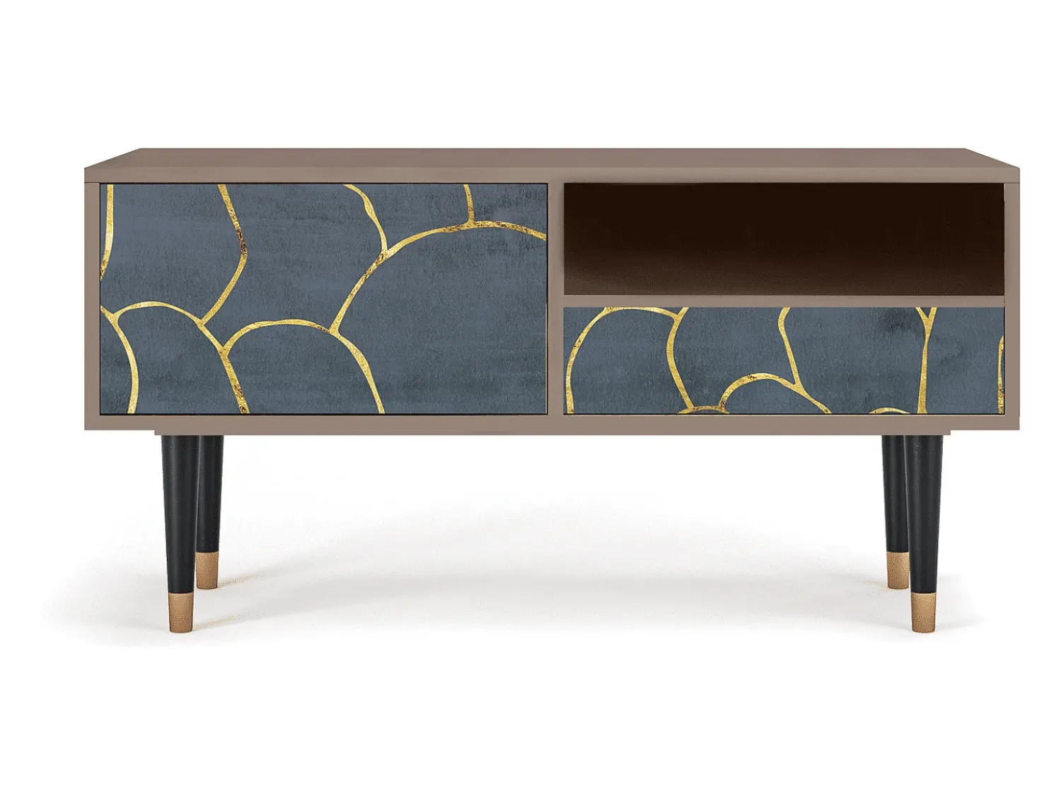 Mueble de TV - 115х59х48 cm - T3 - Blue Lagoon, Latte Bege