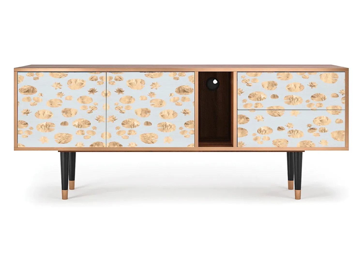 New Mueble de TV - 170х69х48 cm - T1 - Blue Giraffe, Nogueira Castanho