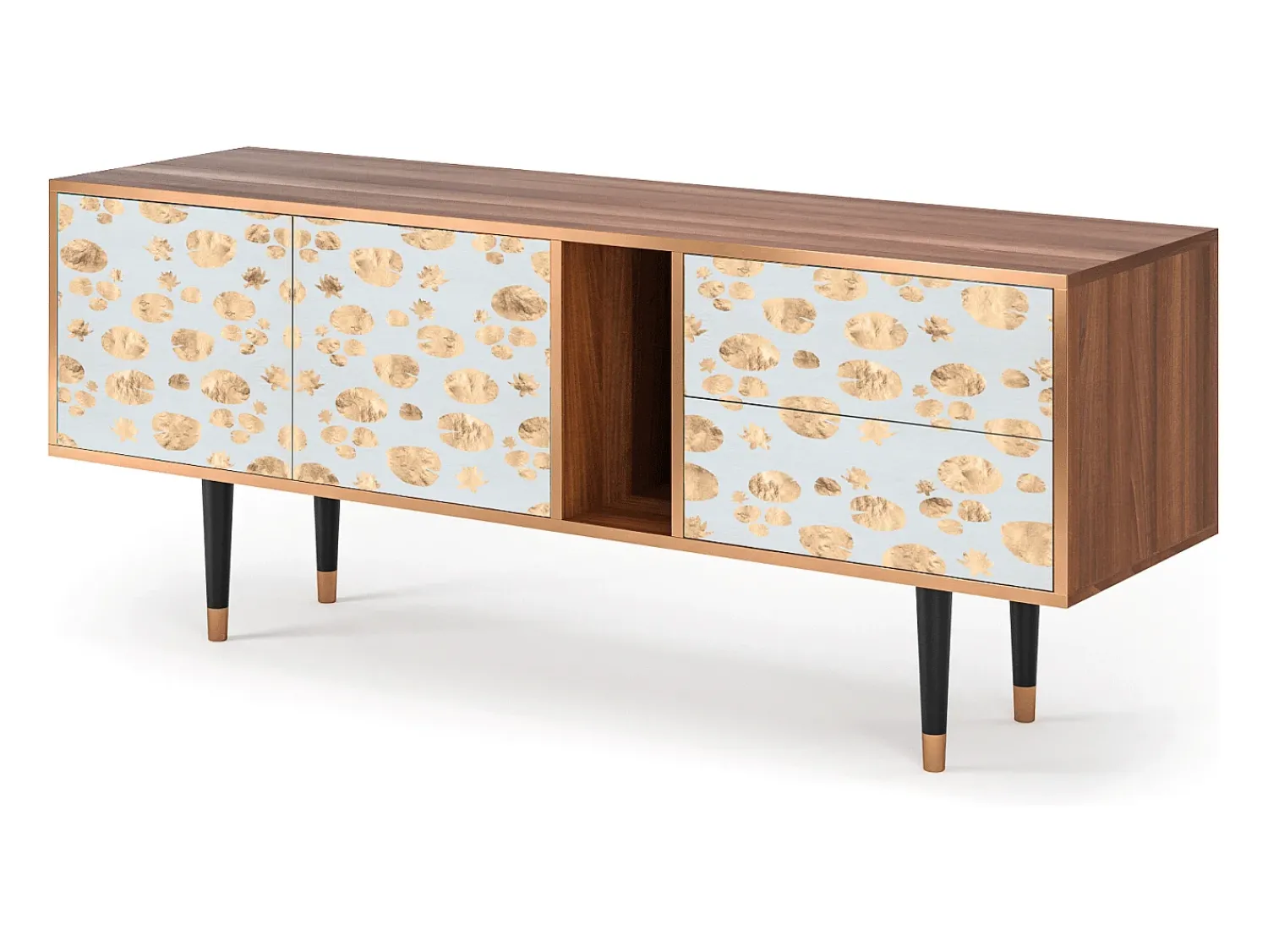 New Mueble de TV - 170х69х48 cm - T1 - Blue Giraffe, Nogueira Castanho