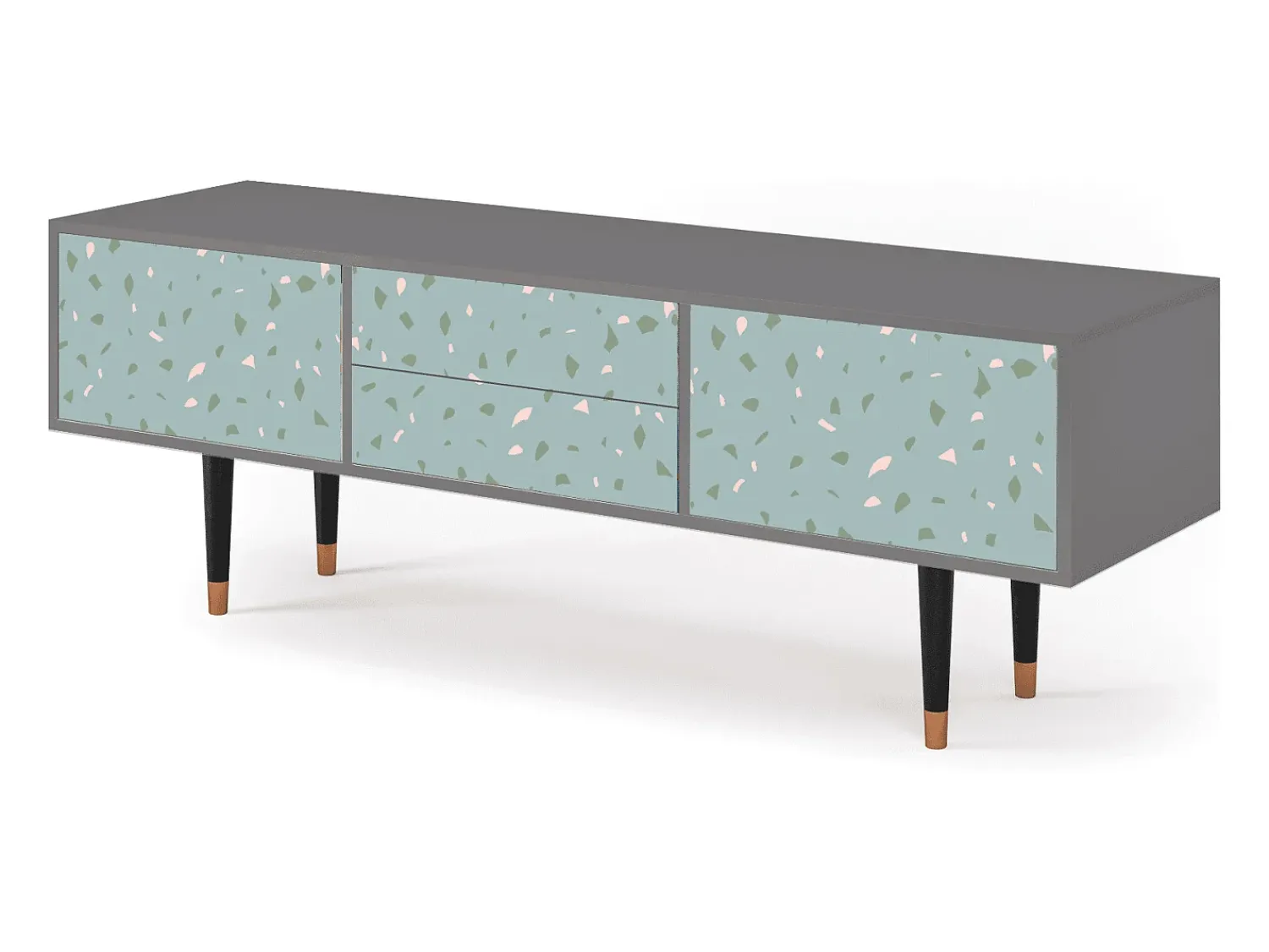 Móvel De Tv| Mueble de TV - 170х59х48 cm - T4 - Blue Drops, Cinza Cinzento