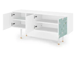 Mueble de TV - 150х69х41 cm - T5 - Blue Drops, Branco^ Móvel De Tv