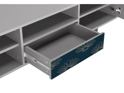 Móvel De Tv| Mueble de TV - 170х59х41 cm - T6 - Blue Lotus, Cinza Cinzento