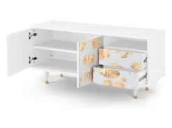 Móvel De Tv* Mueble de TV - 125х56х41 cm - T7 - Blue Giraffe, Branco Bege