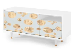 Móvel De Tv* Mueble de TV - 125х56х41 cm - T7 - Blue Giraffe, Branco Bege