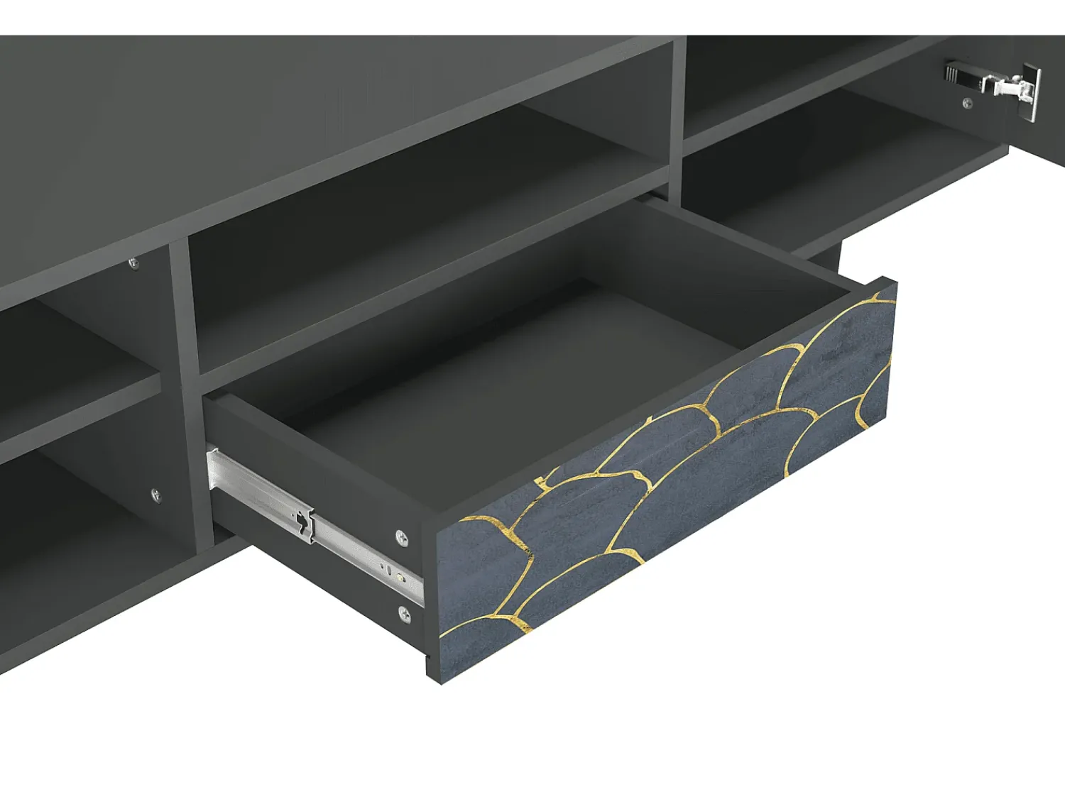 Mueble de TV - 170х59х41 cm - T6 - Blue Lagoon, Antracite^ Móvel De Tv