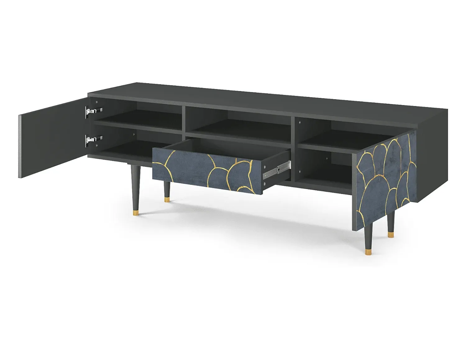 Mueble de TV - 170х59х41 cm - T6 - Blue Lagoon, Antracite^ Móvel De Tv