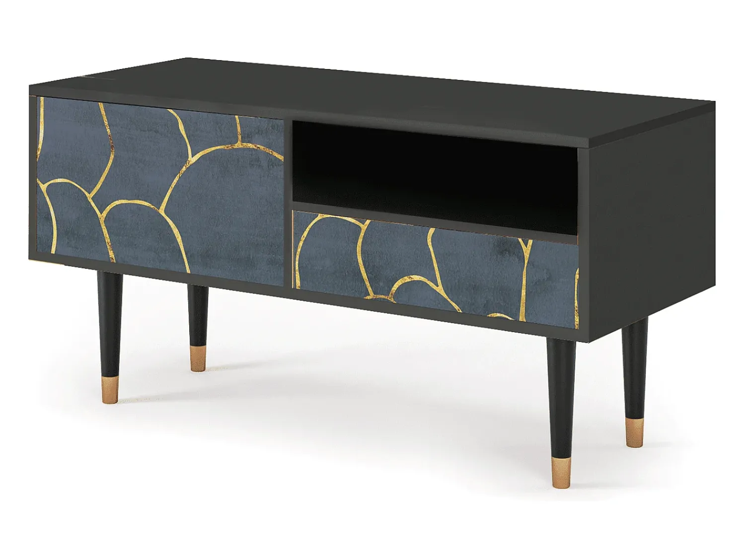 Mueble de TV - 115х59х48 cm - T3 - Blue Lagoon, Antracite^ Móvel De Tv