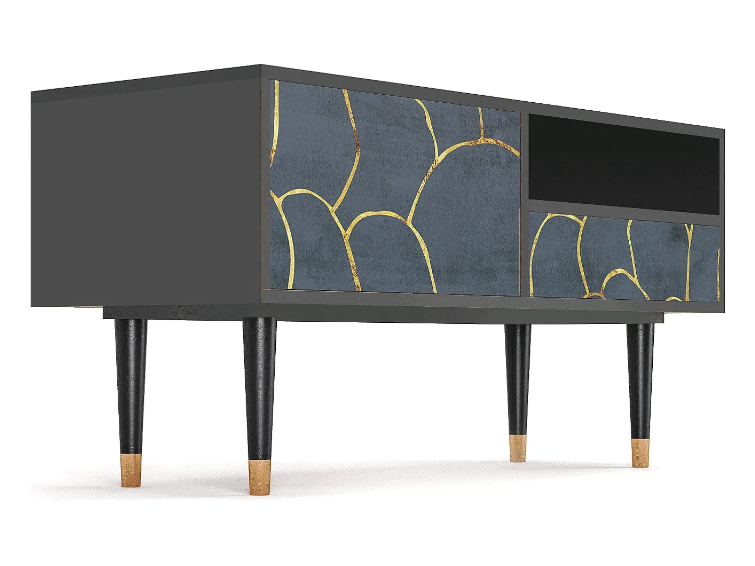 Mueble de TV - 115х59х48 cm - T3 - Blue Lagoon, Antracite^ Móvel De Tv