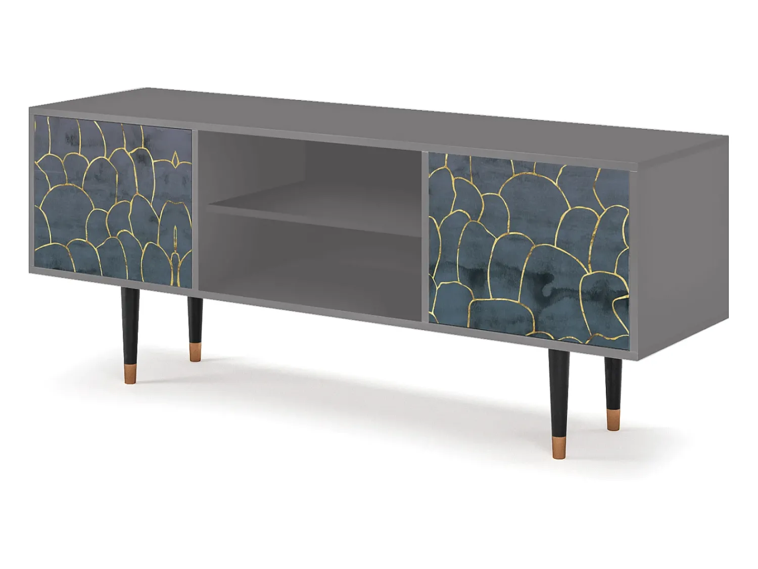 Móvel De Tv* Mueble de TV - 170х69х48 cm - T2 - Blue Lagoon, Cinza Cinzento