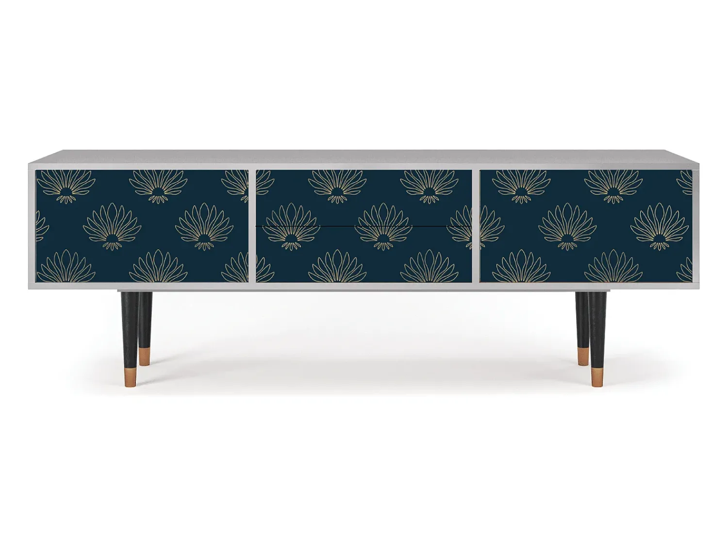 Móvel De Tv| Mueble de TV - 170х59х48 cm - T4 - Blue Lotus, Cinza Cinzento