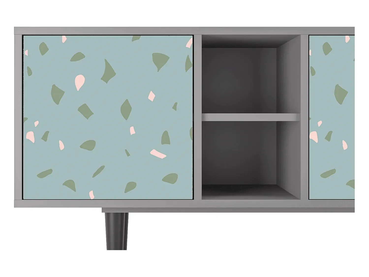 Mueble de TV - 150х69х41 cm - T5 - Blue Drops, Cinza^ Móvel De Tv
