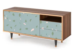 Sale Mueble de TV - 125х56х41 cm - T7 - Blue Drops, Nogueira Castanho