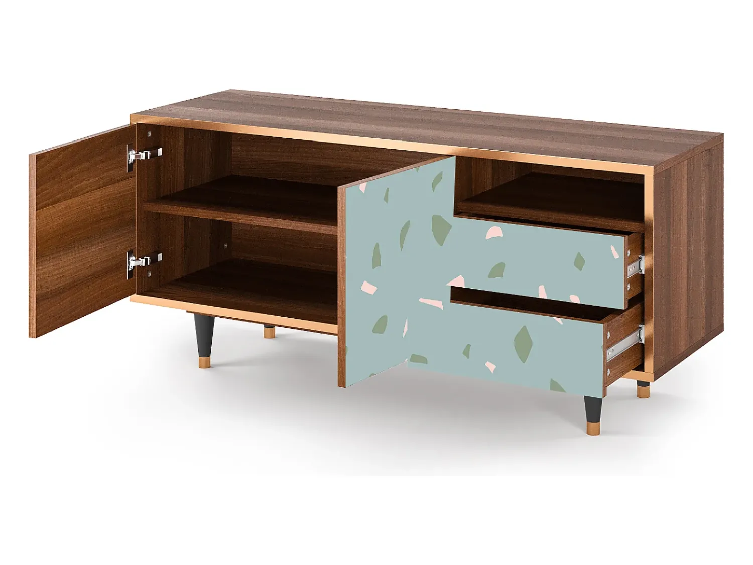 Sale Mueble de TV - 125х56х41 cm - T7 - Blue Drops, Nogueira Castanho