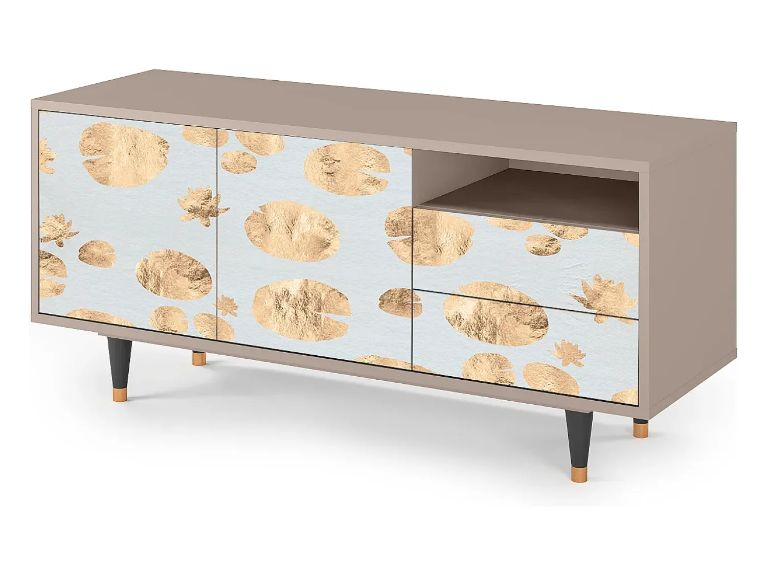 Móvel De Tv| Mueble de TV - 125х56х41 cm - T7 - Blue Giraffe, Latte Bege