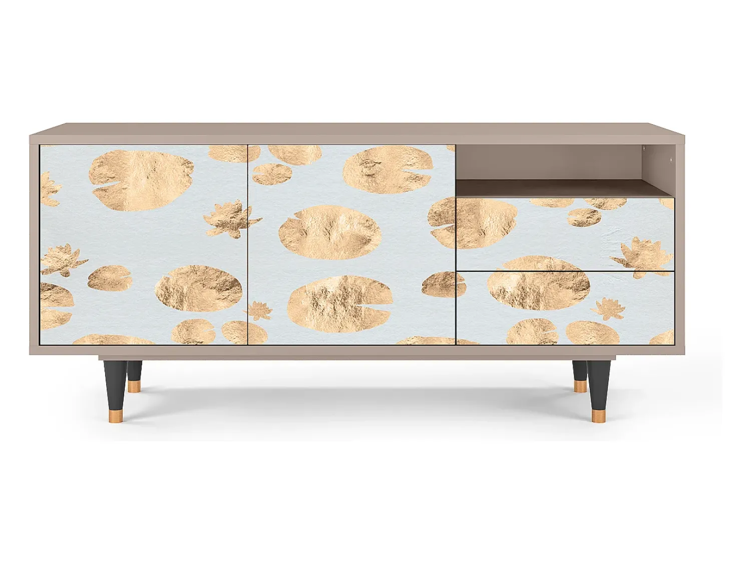 Móvel De Tv| Mueble de TV - 125х56х41 cm - T7 - Blue Giraffe, Latte Bege