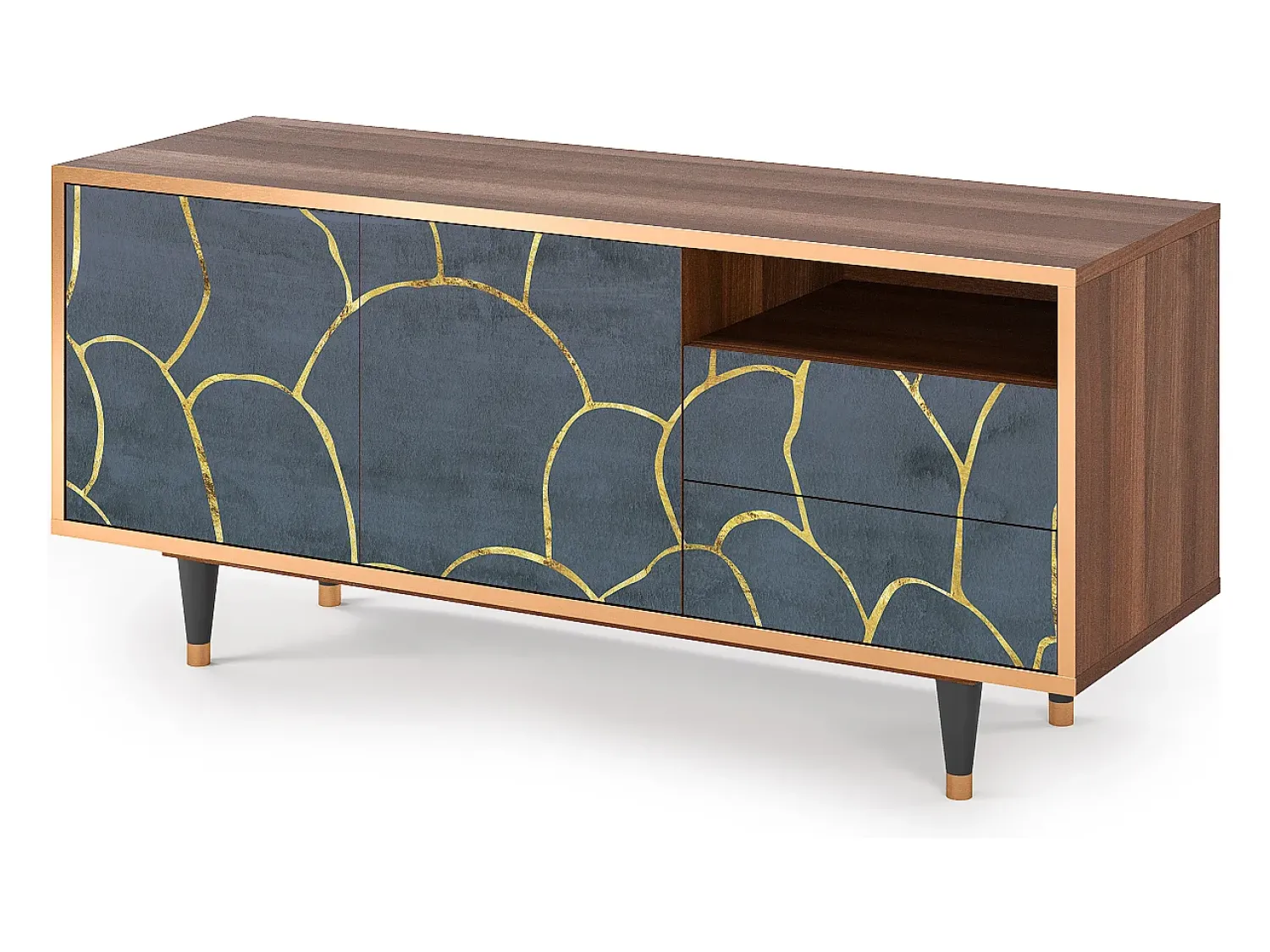 Best Mueble de TV - 125х56х41 cm - T7 - Blue Lagoon, Nogueira Castanho
