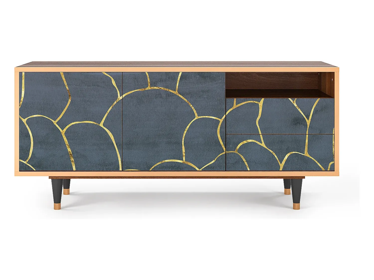 Best Mueble de TV - 125х56х41 cm - T7 - Blue Lagoon, Nogueira Castanho
