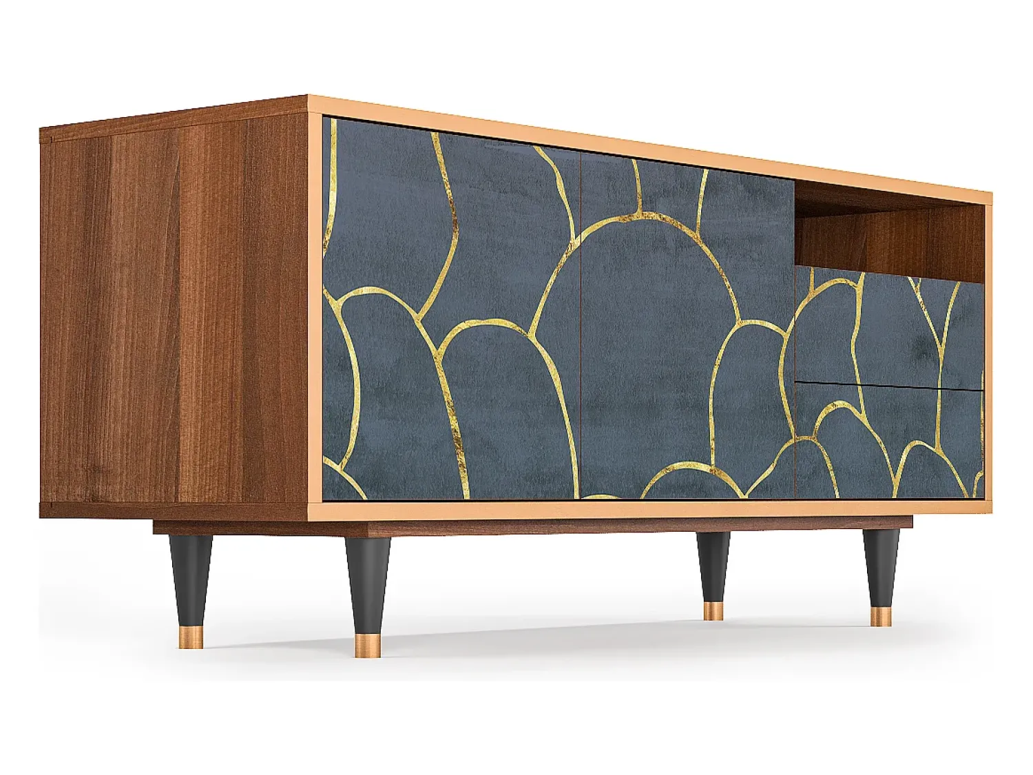 Best Mueble de TV - 125х56х41 cm - T7 - Blue Lagoon, Nogueira Castanho