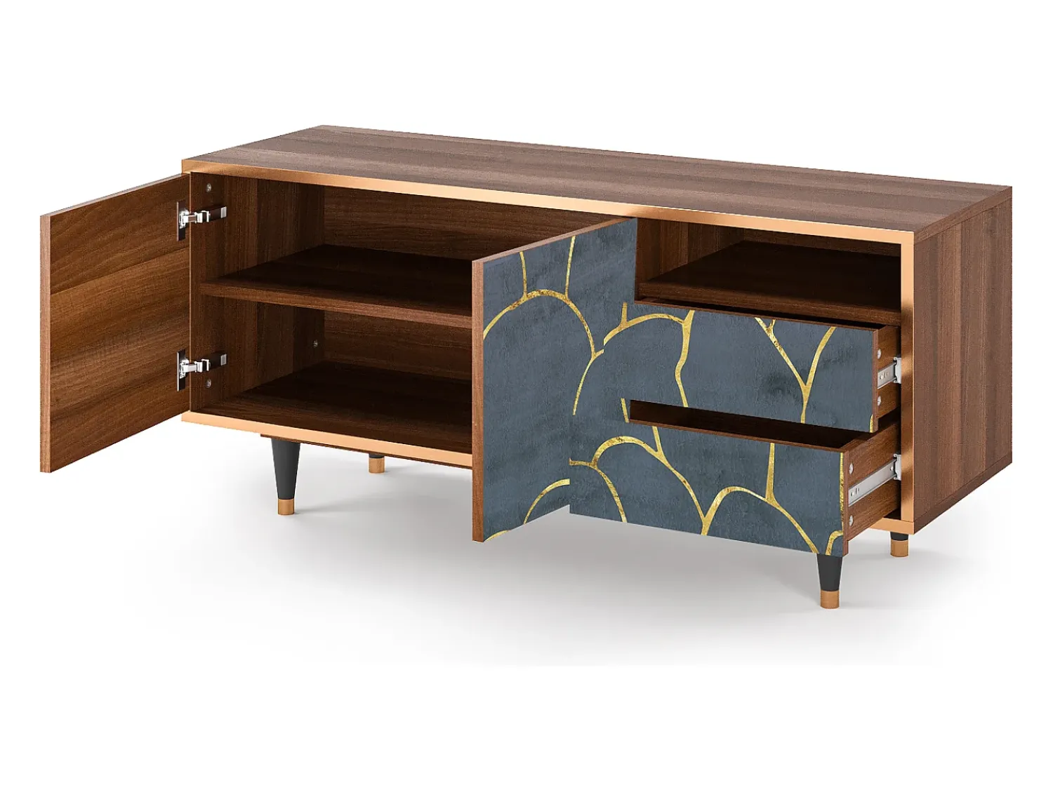 Best Mueble de TV - 125х56х41 cm - T7 - Blue Lagoon, Nogueira Castanho