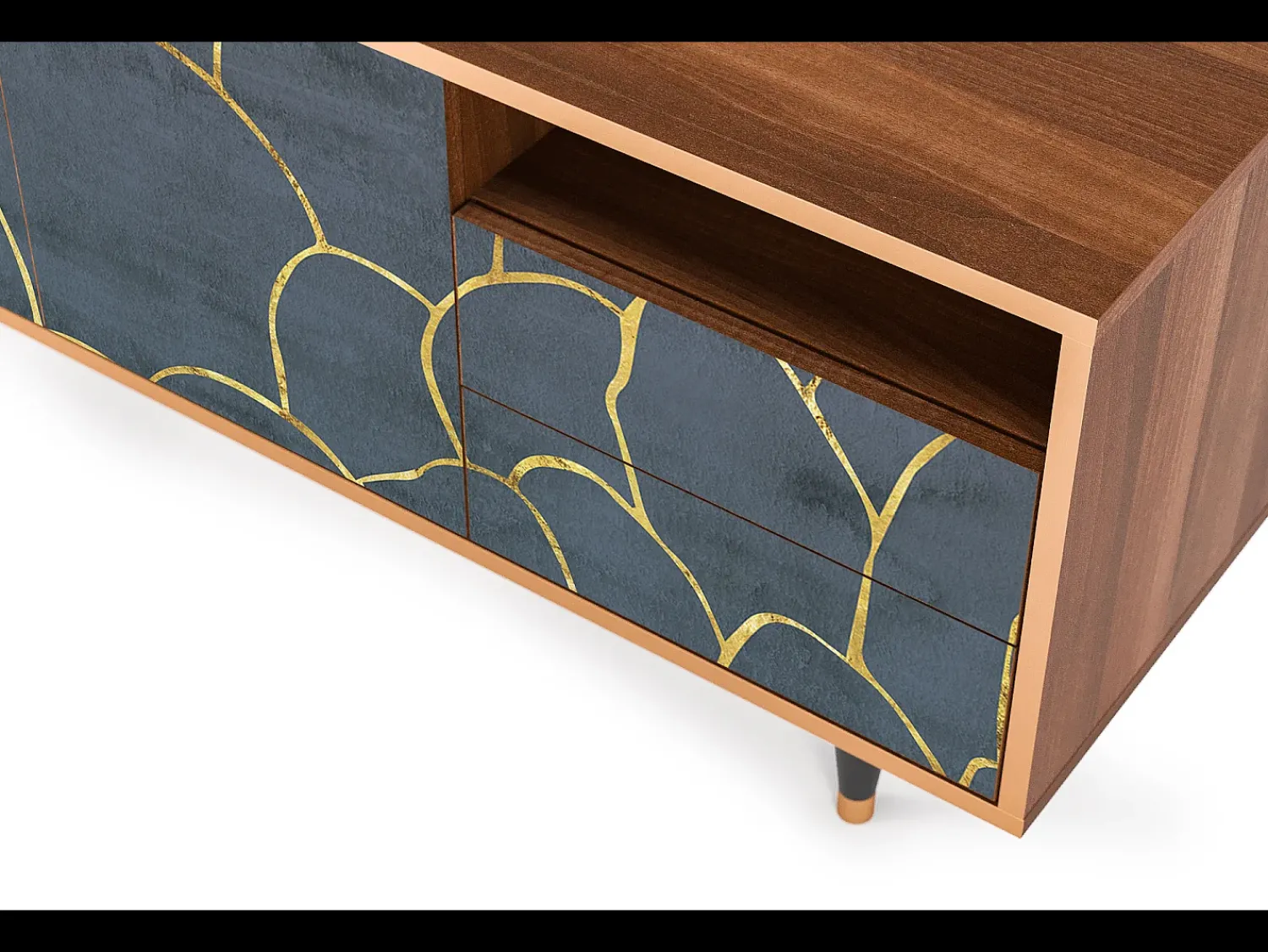 Best Mueble de TV - 125х56х41 cm - T7 - Blue Lagoon, Nogueira Castanho