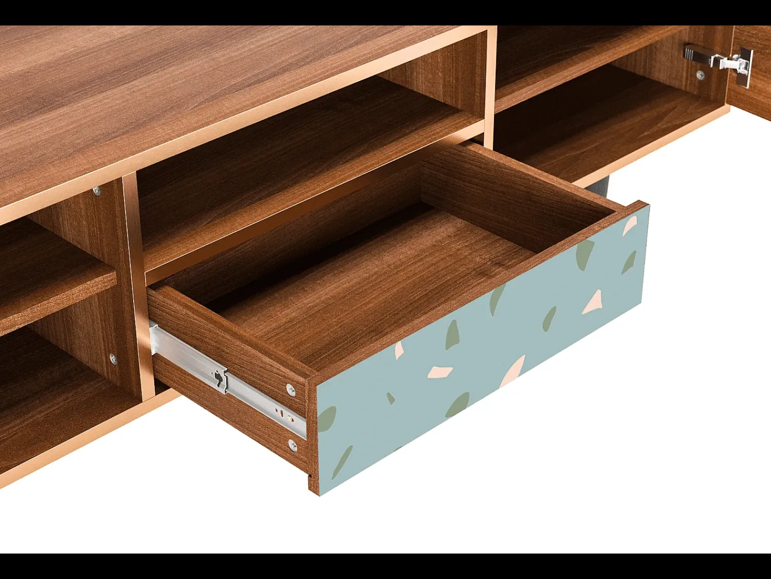 Mueble de TV - 170х59х41 cm - T6 - Blue Drops, Nogueira^ Móvel De Tv