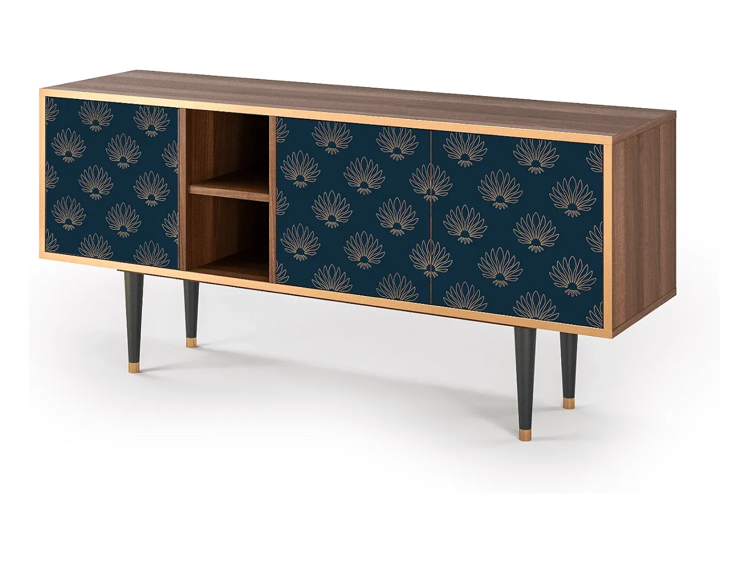 Móvel De Tv* Mueble de TV - 150х69х41 cm - T5 - Blue Lotus, Nogueira Castanho