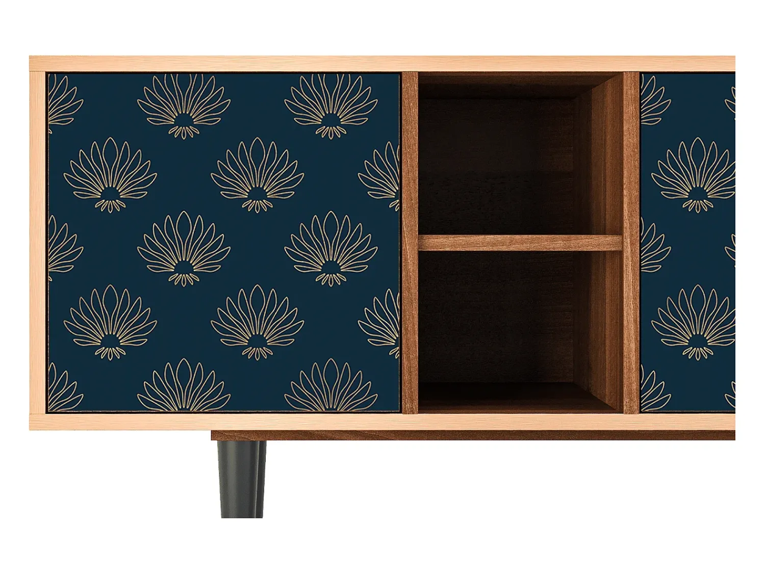 Móvel De Tv* Mueble de TV - 150х69х41 cm - T5 - Blue Lotus, Nogueira Castanho