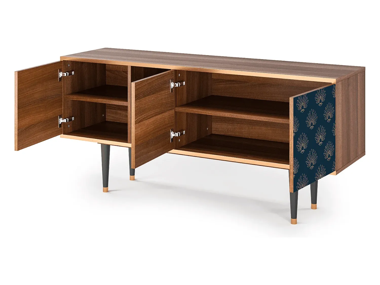Móvel De Tv* Mueble de TV - 150х69х41 cm - T5 - Blue Lotus, Nogueira Castanho