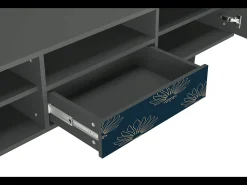 Móvel De Tv* Mueble de TV - 170х59х41 cm - T6 - Blue Lotus, Antracite Cinza antracite