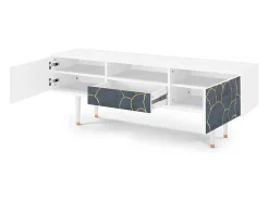 Mueble de TV - 170х59х41 cm - T6 - Blue Lagoon, Branco^ Móvel De Tv