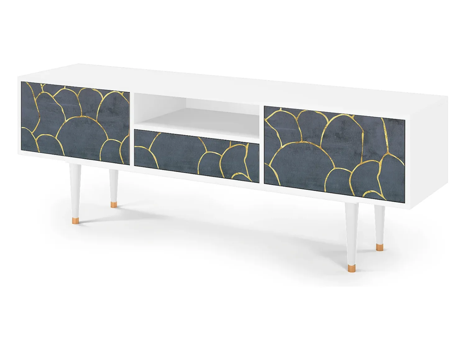 Mueble de TV - 170х59х41 cm - T6 - Blue Lagoon, Branco^ Móvel De Tv