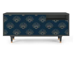 Móvel De Tv* Mueble de TV - 125х56х41 cm - T7 - Blue Lotus, Antracite Cinza antracite