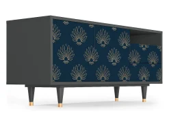 Móvel De Tv* Mueble de TV - 125х56х41 cm - T7 - Blue Lotus, Antracite Cinza antracite