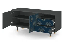 Móvel De Tv* Mueble de TV - 125х56х41 cm - T7 - Blue Lotus, Antracite Cinza antracite