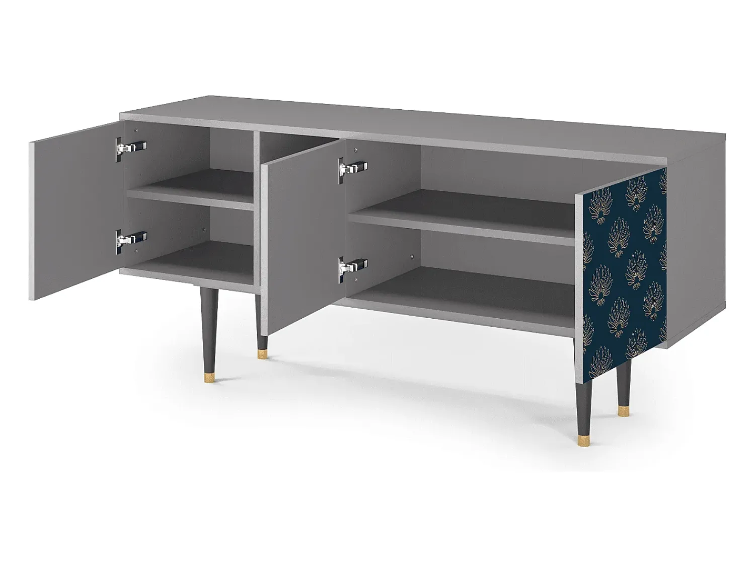 Discount Mueble de TV - 150х69х41 cm - T5 - Blue Lotus, Cinza Cinzento