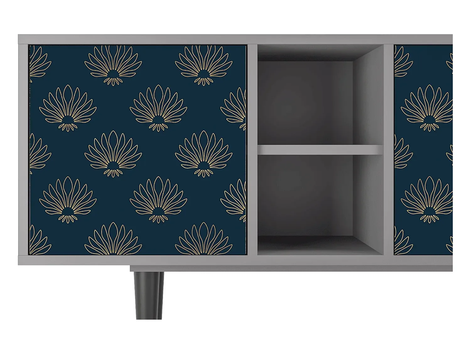Discount Mueble de TV - 150х69х41 cm - T5 - Blue Lotus, Cinza Cinzento