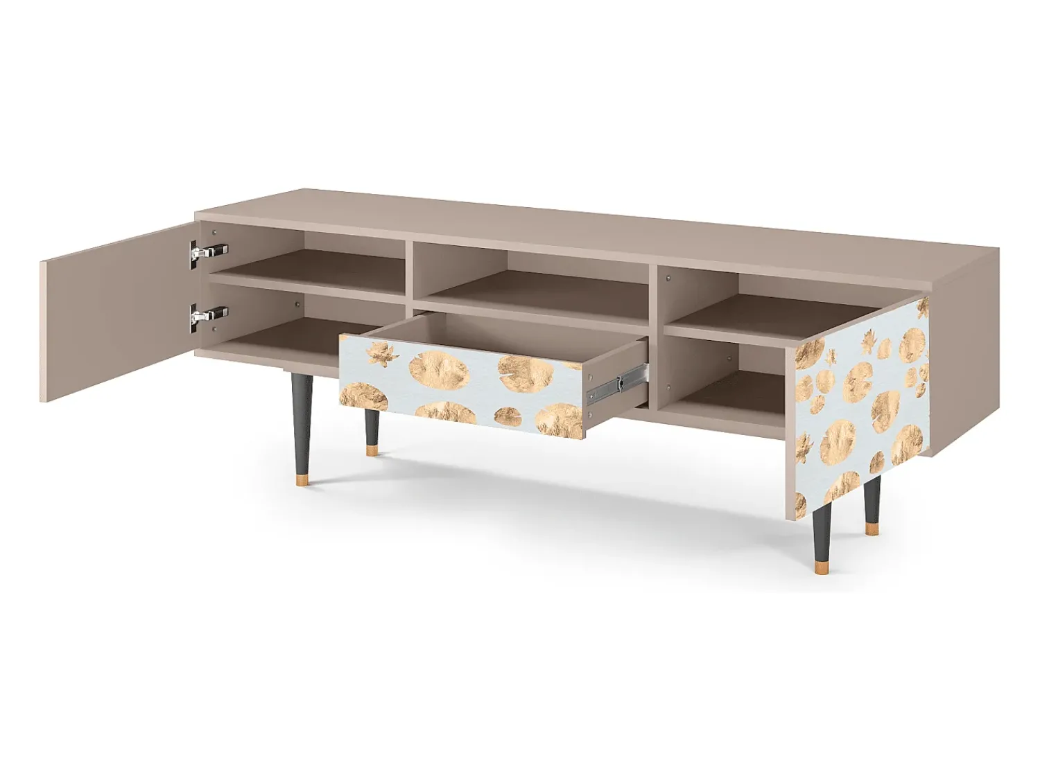 Móvel De Tv* Mueble de TV - 170х59х41 cm - T6 - Blue Giraffe, Latte Bege