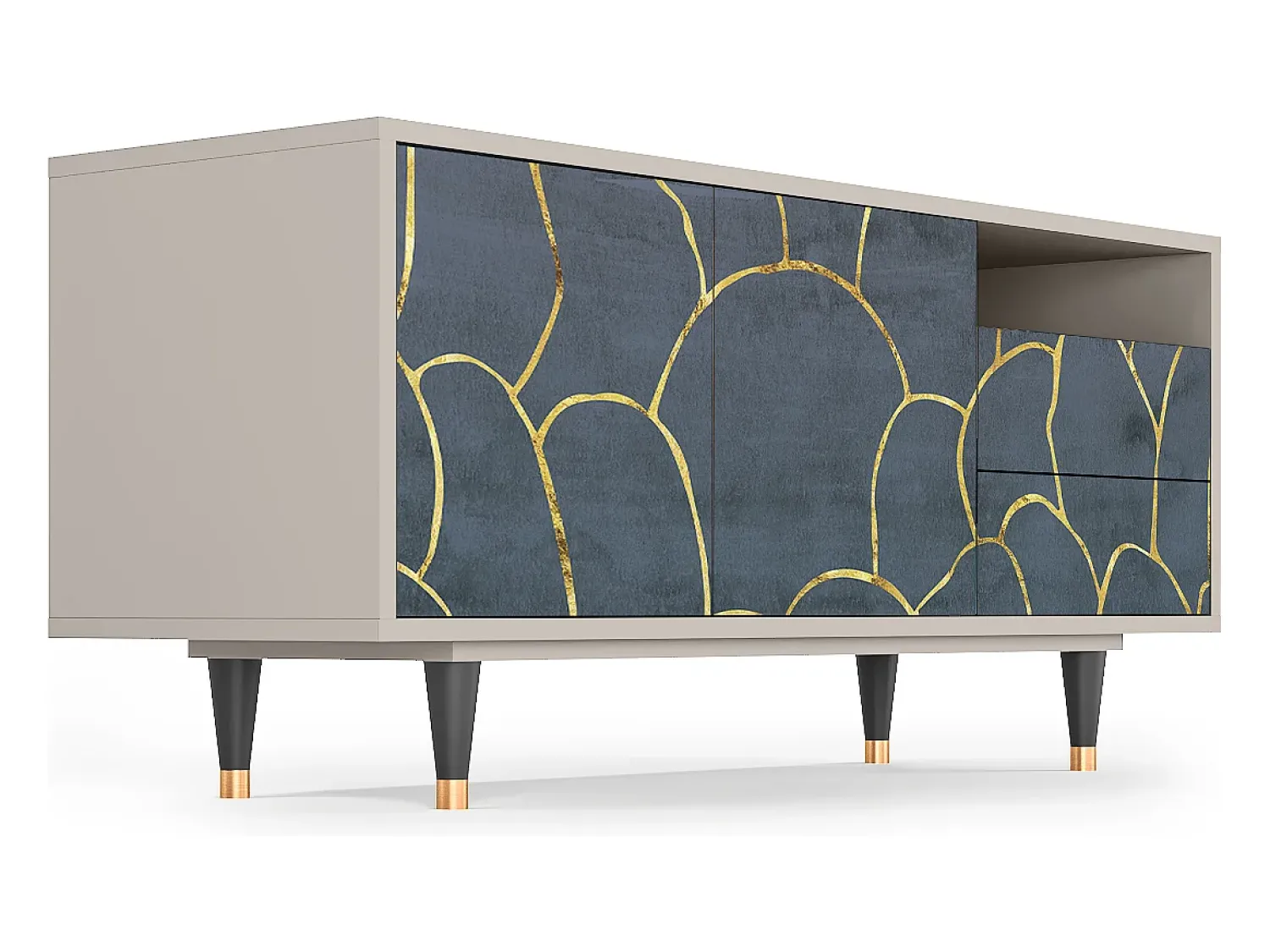 Mueble de TV - 125х56х41 cm - T7 - Blue Lagoon, Areia^ Móvel De Tv