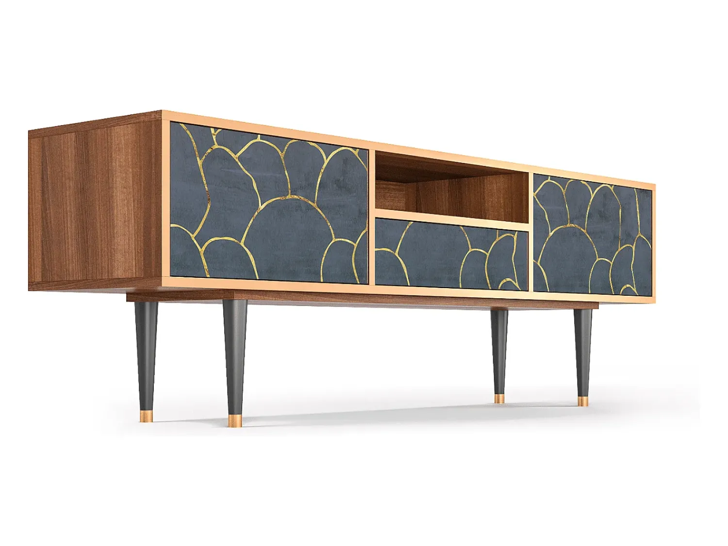 Clearance Mueble de TV - 170х59х41 cm - T6 - Blue Lagoon, Nogueira Castanho