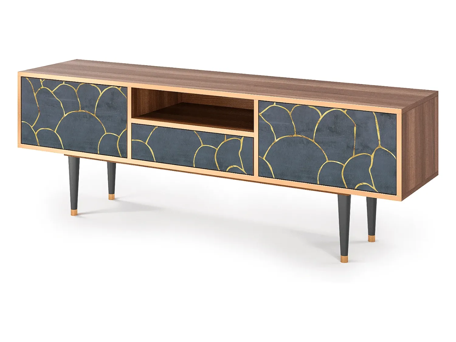 Clearance Mueble de TV - 170х59х41 cm - T6 - Blue Lagoon, Nogueira Castanho
