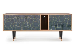 Móvel De Tv* Mueble de TV - 170х69х48 cm - T1 - Blue Lagoon, Nogueira Castanho