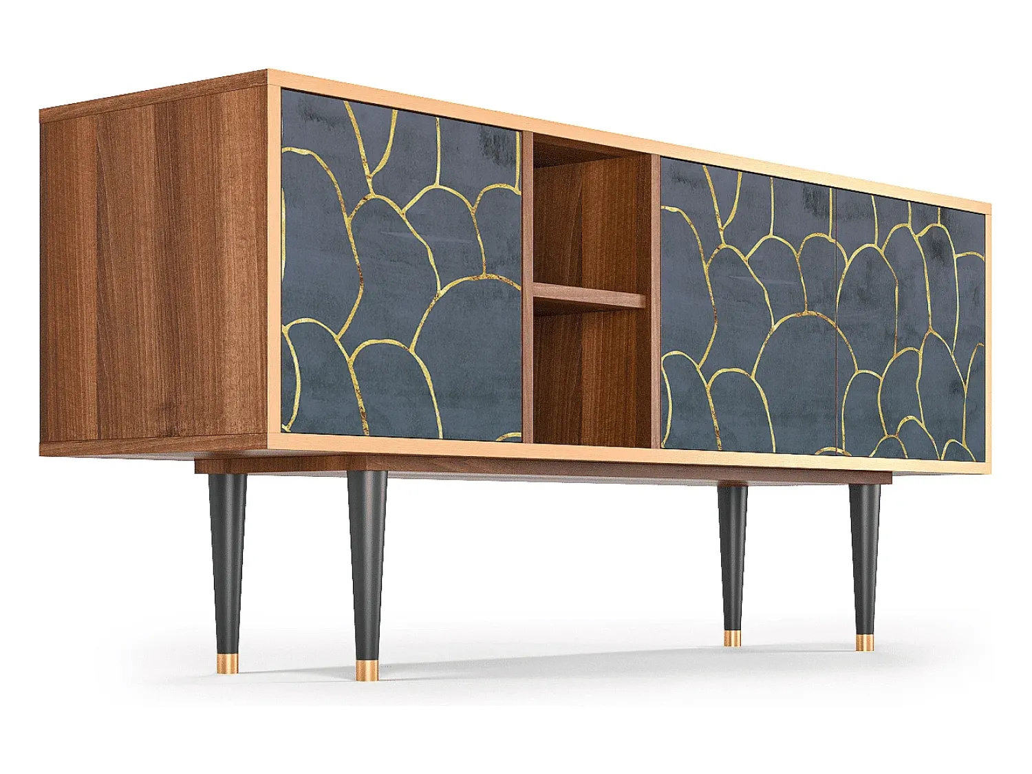 Mueble de TV - 150х69х41 cm - T5 - Blue Lagoon, Nogueira^ Móvel De Tv