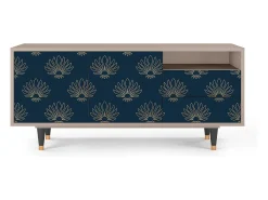 Mueble de TV - 125х56х41 cm - T7 - Blue Lotus, Latte Bege
