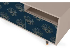 Mueble de TV - 125х56х41 cm - T7 - Blue Lotus, Latte Bege