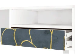 Móvel De Tv* Mueble de TV - 115х59х48 cm - T3 - Blue Lagoon, Branco Bege
