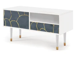 Móvel De Tv* Mueble de TV - 115х59х48 cm - T3 - Blue Lagoon, Branco Bege