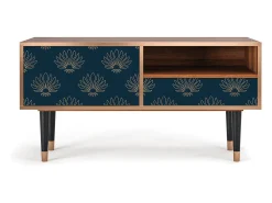 Móvel De Tv* Mueble de TV - 115х59х48 cm - T3 - Blue Lotus, Nogueira Castanho