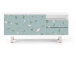 Mueble de TV - 125х56х41 cm - T7 - Blue Drops, Branco^ Móvel De Tv