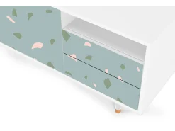 Mueble de TV - 125х56х41 cm - T7 - Blue Drops, Branco^ Móvel De Tv