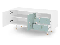 Mueble de TV - 125х56х41 cm - T7 - Blue Drops, Branco^ Móvel De Tv